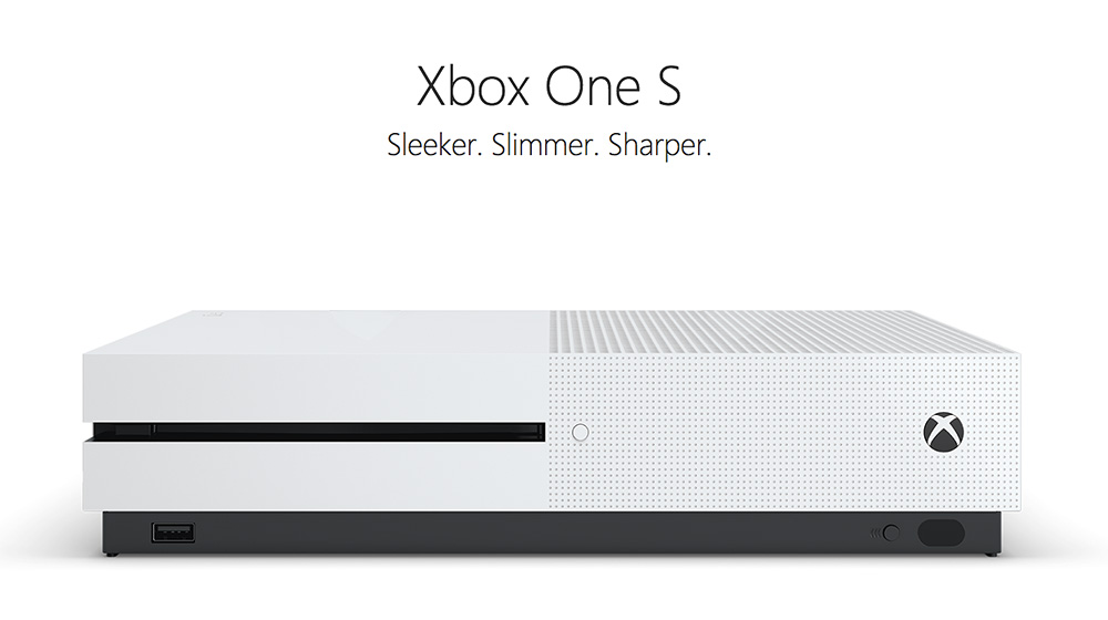 微软Xbox One S游戏主机外观
