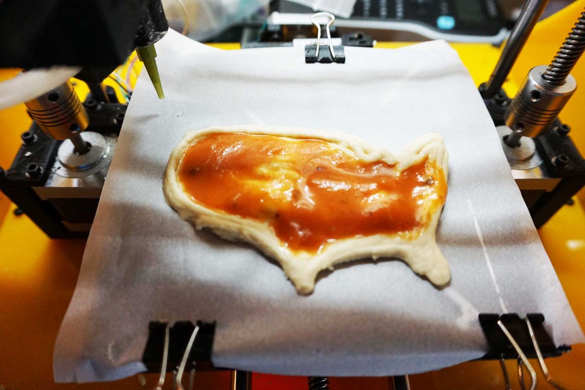 BeeHax 3D披萨打印机打印出的“样品”