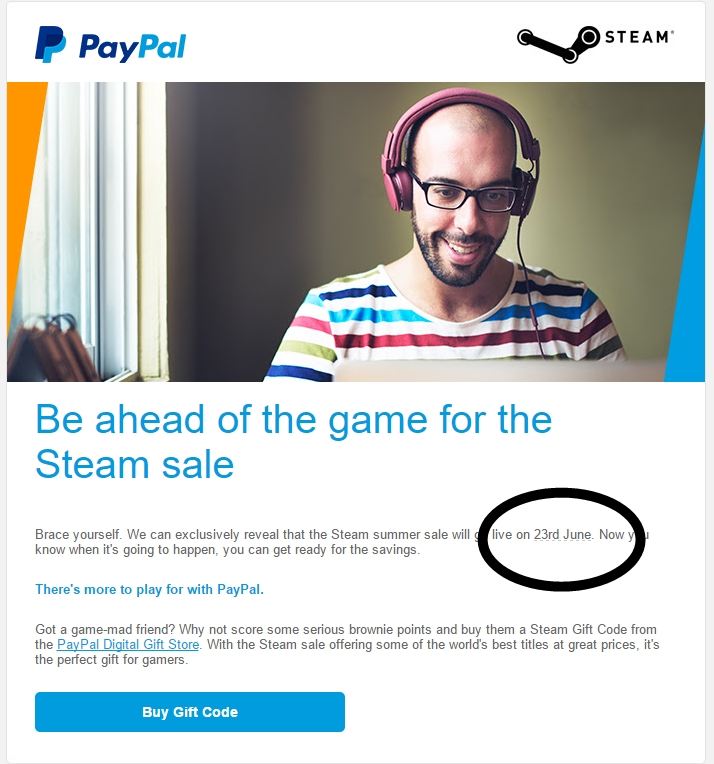 PayPal将在23号举行Steam夏季促销活动