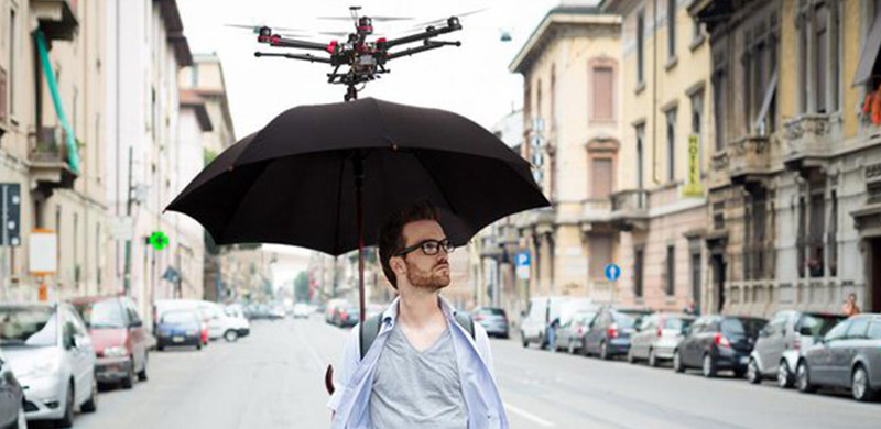 Drone Umbrella飞行雨伞，走到哪跟到哪为你遮风挡雨