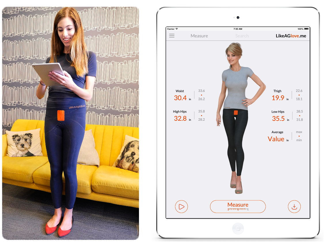 LikeAGlove智能打底裤可以自动帮你测量双腿的尺寸