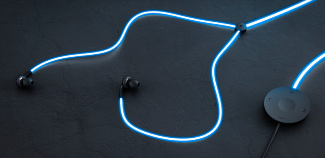 史上最炫酷的智能运动耳机-Glow，耳机线可以随你的心跳发光！