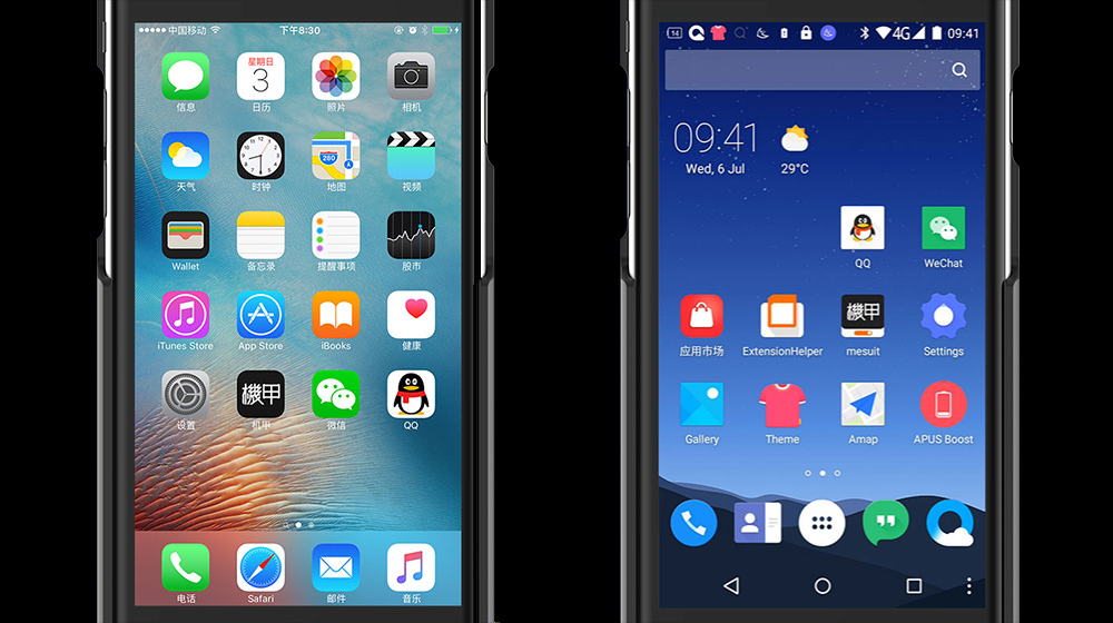 机甲MESUIT手机壳让你的iPhone无缝切换iOS和Android系统