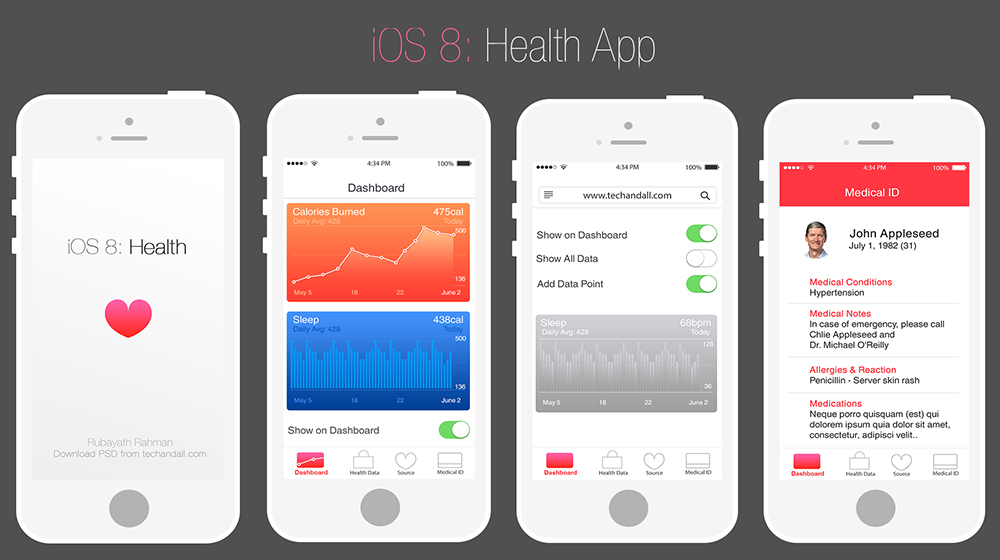 苹果iOS8新增健康应用