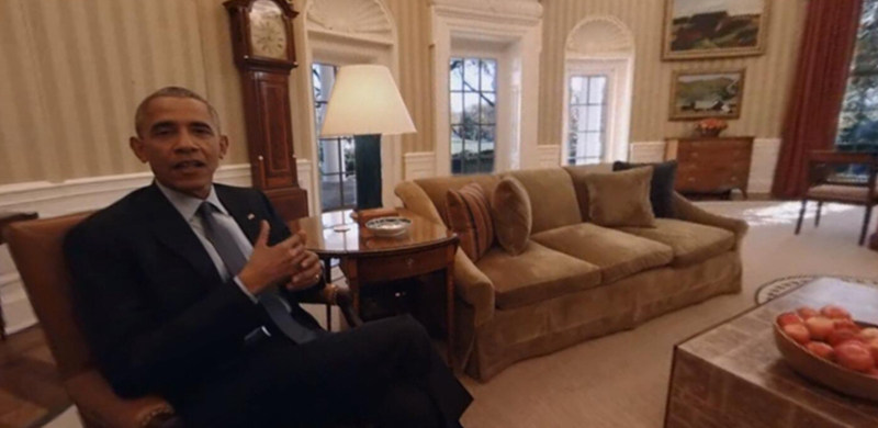 奥巴马说要邀请你来参观白宫，而你只需带上一款VR设备即可