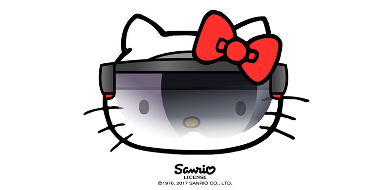 你跟现实版Hello Kitty，只差一个HoloLens AR眼镜而已