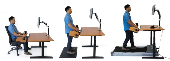 适合坐、站、甚至运动姿势的Elevon人体工学键鼠架