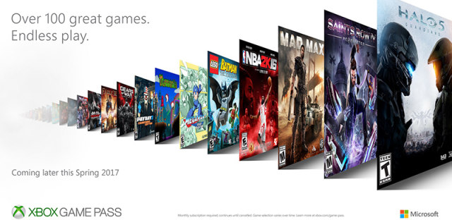 微软Xbox Game Pass游戏订阅服务6月上线，一次付费畅玩整月