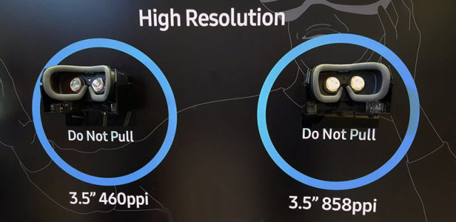 三星展示超高清VR显示屏，远处的HTC Vive在瑟瑟发抖
