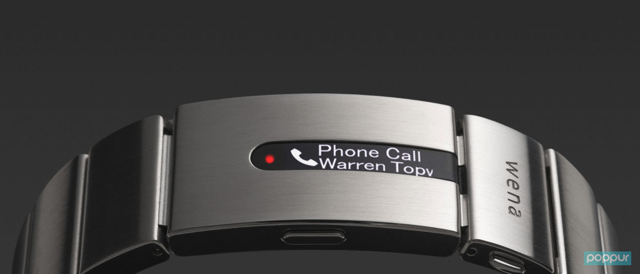 第二代WENA Wrist手表配备了LED显示屏