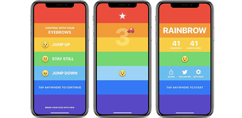 iPhoneX专属Emoji游戏：《Rainbrow》的控制器居然是眉毛？（附下载）