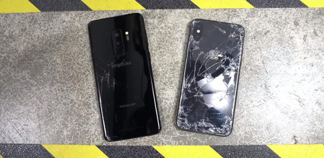 三星S9+与苹果iPhoneX摔落测试：新手机变得更耐摔了