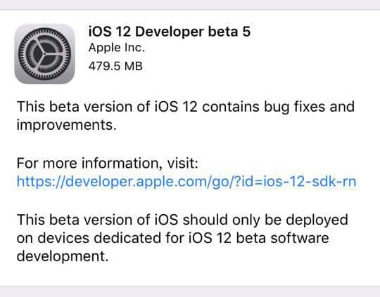 iOS12beta5更新了什么