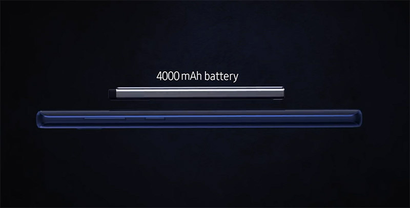 Galaxy Note9内建的4000mAh大容量锂电池