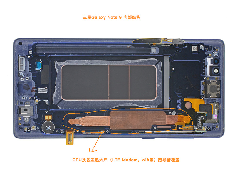 Galaxy Note 9里用的超大型热导管散热技术
