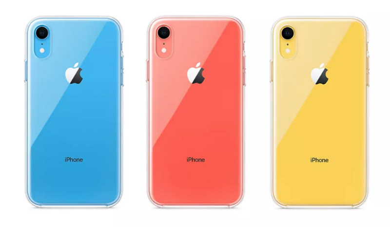 各颜色iPhone XR套上官方清水壳的样子