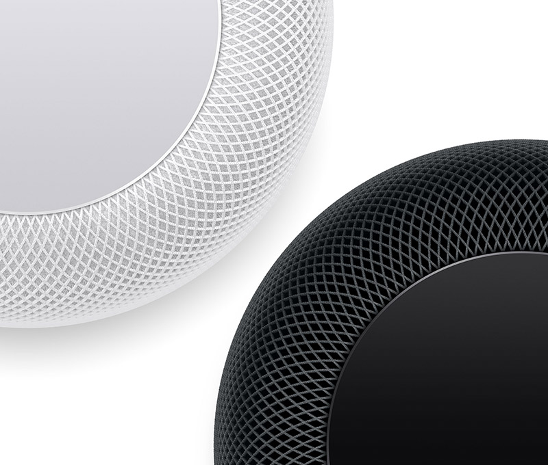 一黑一白的苹果HomePod智能音箱