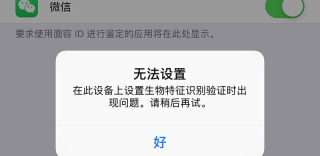 iPhone出现“设置生物特征识别验证时出现问题”的解决办法