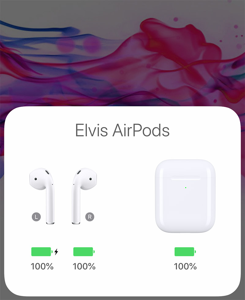 真Airpods耳机特有的单耳机充电提示
