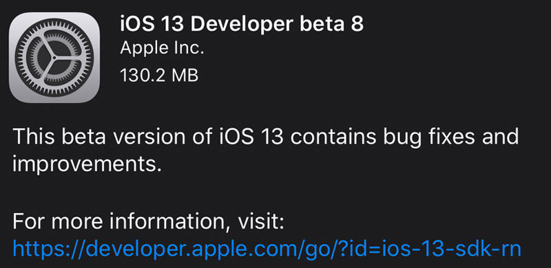 至少快30%，iOS13开发者测试版beta8主要提升流畅性