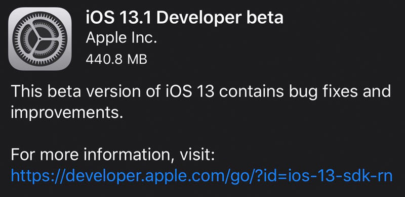 iOS13.1 beta1(17A5821e)更新了什么，附升级描述文件下载