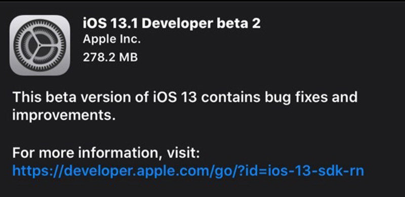 iOS13.1 beta2更新内容BUG修复一览，附升级描述文件下载
