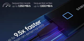 三星发布移动固态硬盘T7 Touch,加入指纹识别进一步保护数据