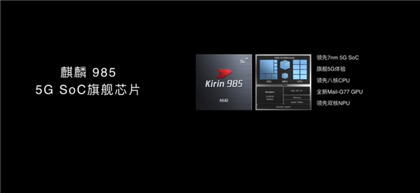 华为发布麒麟985处理器，搭载麒麟990同款5G芯片