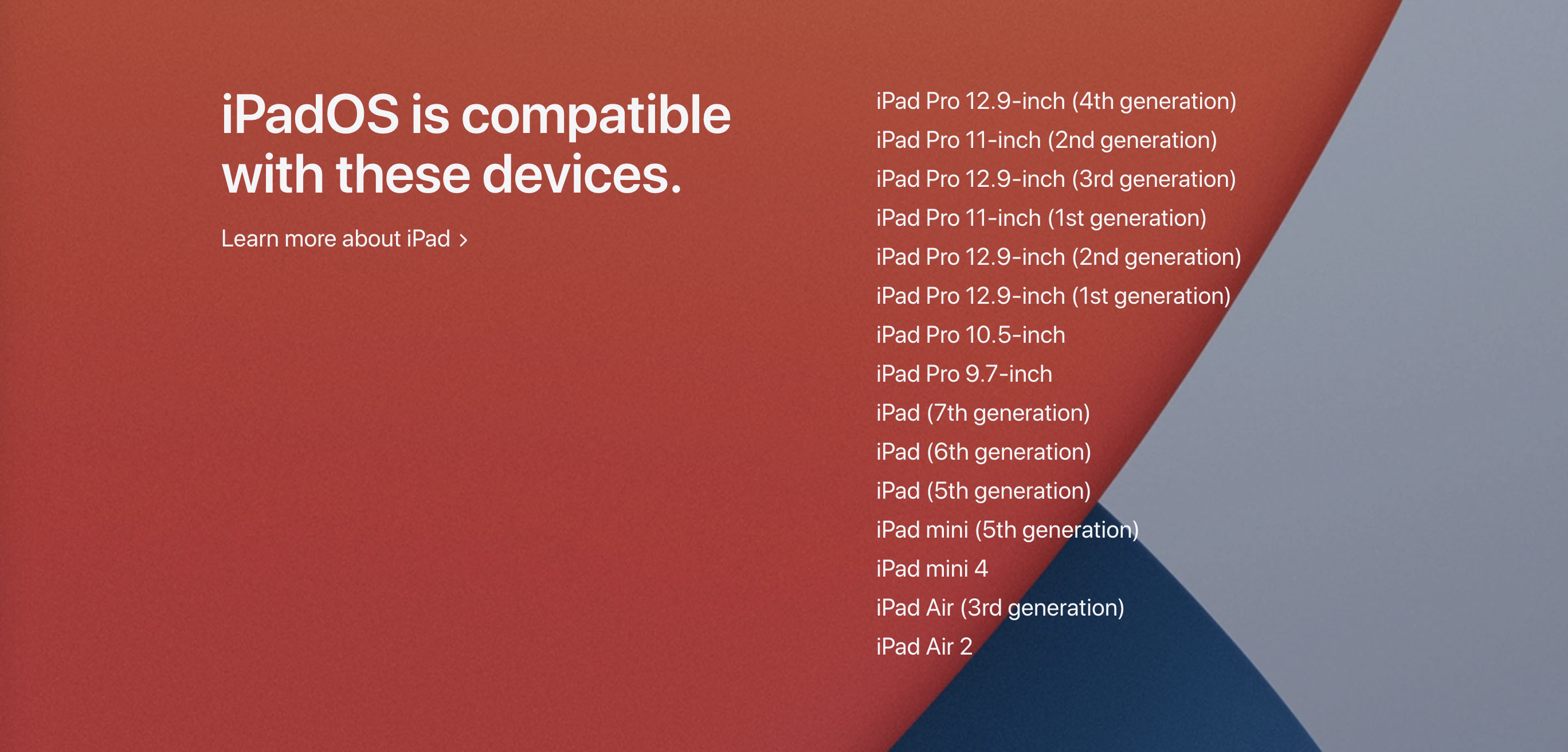  iPadOS14 支持机型