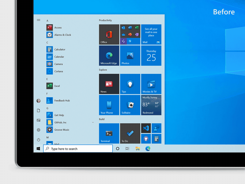 Windows10 新开始菜单