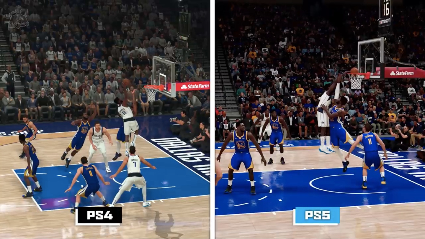 NBA 2K21 PS4、PS5 画面对比